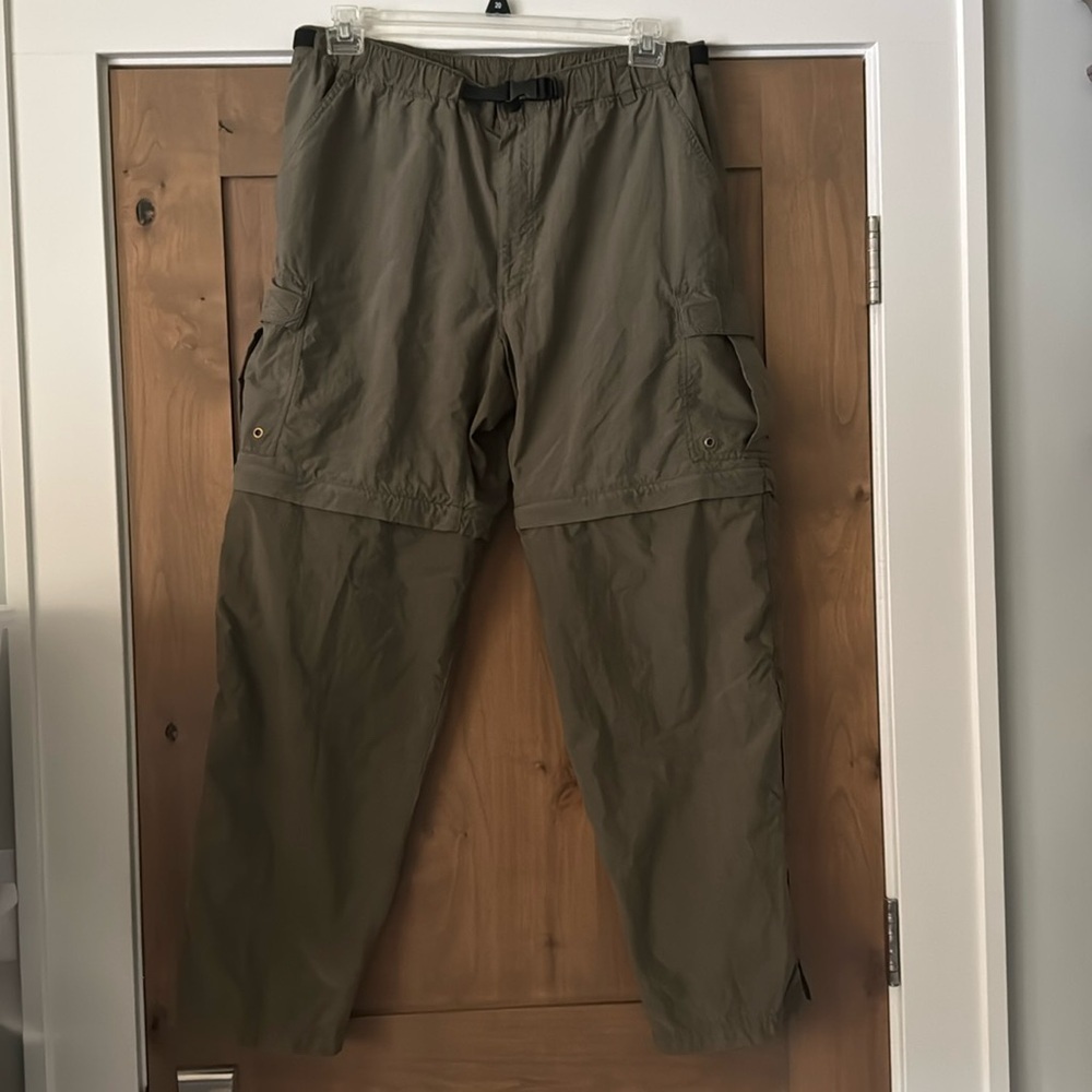 REI Mens M nylon convertible hiking pants khaki lightweight Backpacking camping